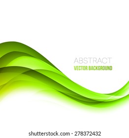 Vector Abstract green curved lines background. Template brochure design