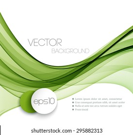  Vector Abstract  Green curved lines background. Template brochure design. 