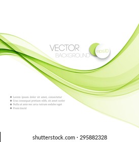  Vector Abstract  Green curved lines background. Template brochure design. 