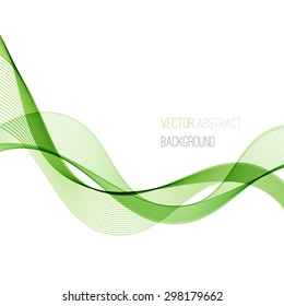  Vector Abstract  Green curved lines background. Template brochure design. 