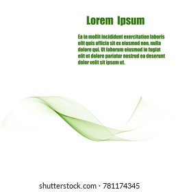 Vector Abstract green curved lines background. Design brochure template