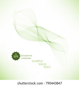 Vector Abstract  green curved lines background. Template brochure design