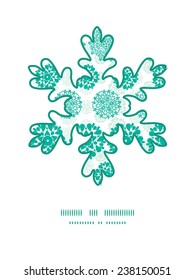 Vector abstract green decorative circles stars striped Christmas snowflake silhouette pattern frame card template
