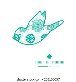 Vector abstract green decorative circles stars striped bird silhouette pattern frame