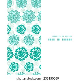 Vector abstract green decorative circles stars striped vertical frame seamless pattern background