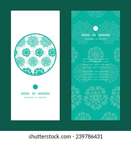 Vector abstract green decorative circles stars striped vertical round frame pattern invitation greeting cards set