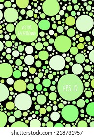 Vector abstract green irregular circles background