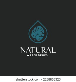 Vector abstract green leaf drop logo design vector template, medical logo, yoga, spa, beauty