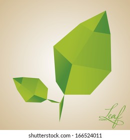 Vector Abstract Green Leaf Illustration Icon Isolated