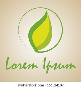 Vector Abstract Green Leaf Illustration Icon Isolated