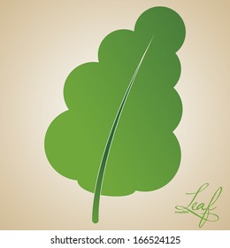 Vector Abstract Green Leaf Illustration Icon Isolated