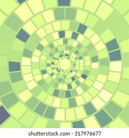 Vector Abstract Green Mosaic Background. Circle Green Mosaic Pattern