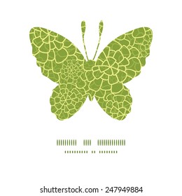 Vector abstract green natural texture butterfly silhouette pattern frame