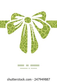 Vector abstract green natural texture gift bow silhouette pattern frame