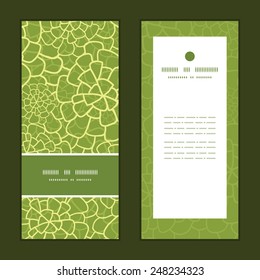 Vector abstract green natural texture vertical frame pattern invitation greeting cards set