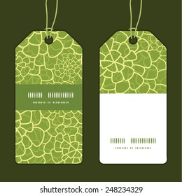 Vector abstract green natural texture vertical stripe frame pattern tags set