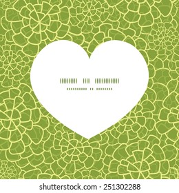 Vector abstract green natural texture heart silhouette pattern frame