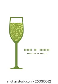 Vector abstract green natural texture wine glass silhouette pattern frame