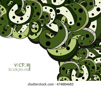 Vector abstract green snake background. Pattern look like lizard or dragon skin in graffiti style.