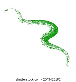 Vector Abstract Green Snake Isolated on White Background.