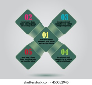 Vector abstract green squares background business infographic