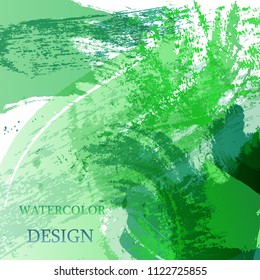 vector abstract green watercolor background for your design