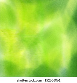 Vector abstract green watercolor background, wet paper