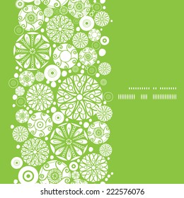 Vector abstract green and white circles vertical frame seamless pattern background