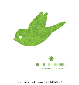 Vector abstract green and white circles bird silhouette pattern frame