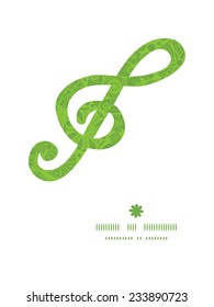 Vector abstract green and white circles g_clef musical silhouette pattern frame