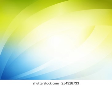Vector abstract green-blue background, light, leaf