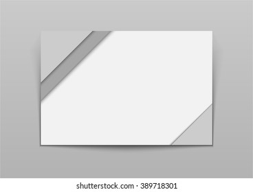 Vector abstract grey banner, horizontal modern material background