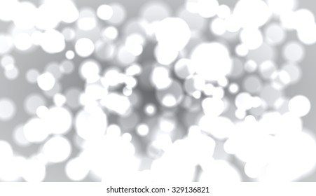 Vector abstract grey blurred lights background. Water drops. Dust. 
