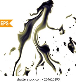Vector abstract grey cloud. Ink swirling in water, clouds of ink isolated. Abstract banner paints. Holi.