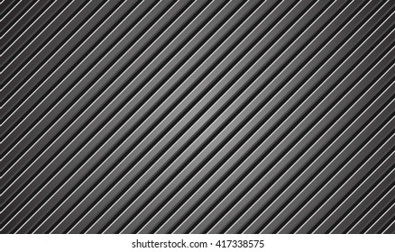 Vector abstract grey metallic background. Radial gradient, Diagonal lines. Dark strokes. Vertical fond. Metal. 