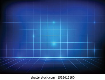 Vector : Abstract grid on blue background