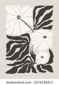 Vector Abstract groovy Y2K flower poster in trendy retro psychedelic 2000s style. Aesthetic hippie.