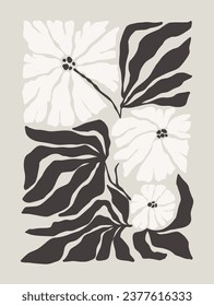 Vector Abstract groovy Y2K flower poster in trendy retro psychedelic 2000s style. Aesthetic hippie.