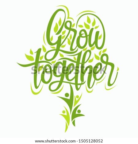 Vector abstract, grow together symbol