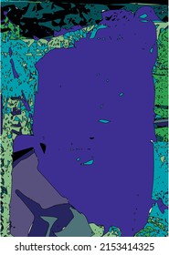 Composición de arte grunge abstracto vectorial, textura, plantilla de cabecera. Diseño para tarjeta, invitación, folleto, banner, portada de libros, impresión de folletos, concepto de volante. Azul, púrpura, verde