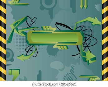 Vector abstract grunge background with banner.