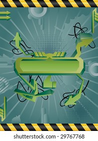Vector abstract grunge background with banner.