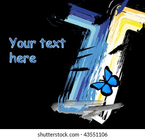 vector abstract grunge background isolated on black