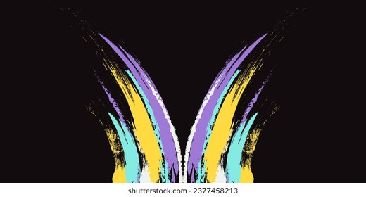 Vector Abstract Grunge Brush Background with Colorful Brush Stroke Concept.