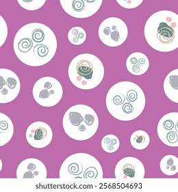 Vector abstract grunge doodles seamless pattern.