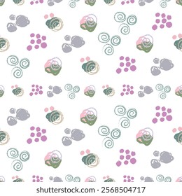 Vector abstract grunge doodles seamless pattern.