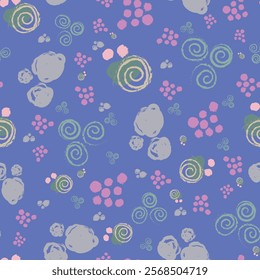 Vector abstract grunge doodles seamless pattern.