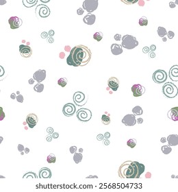 Vector abstract grunge doodles seamless pattern.