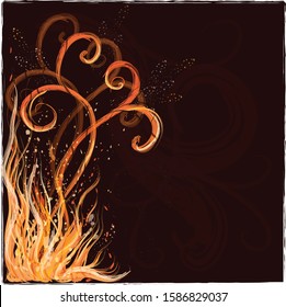 Vector Abstract Grunge flame background