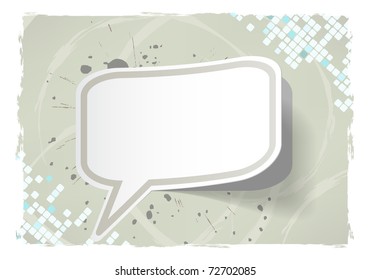 Vector abstract grunge frame with sticker